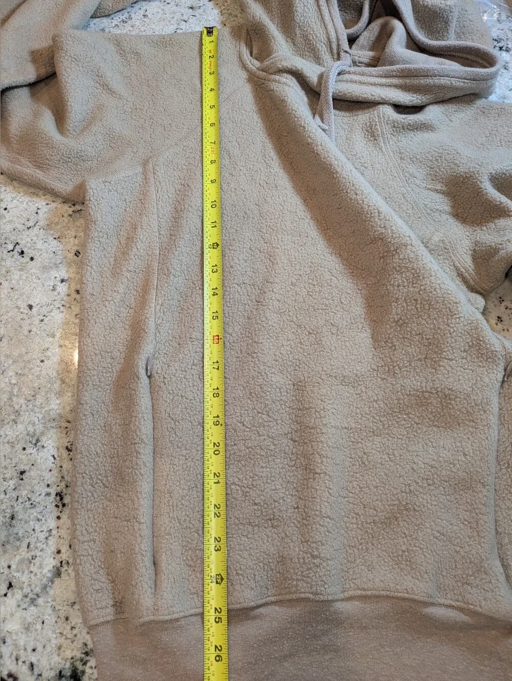 Alo Yoga Triumph Fleece Hoodie M Taupe Beige Zip Pocket Pullover